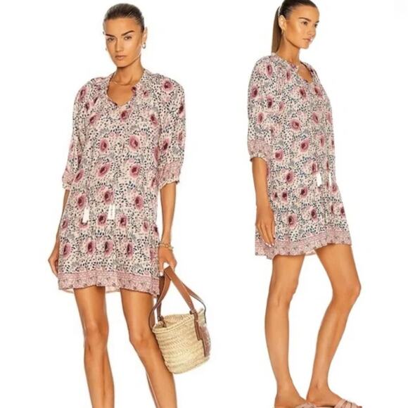 Natalie Martin Stevie Mini Dress - Tiered - Vintage Flowers Lavender - Size XS - Picture 1 of 6